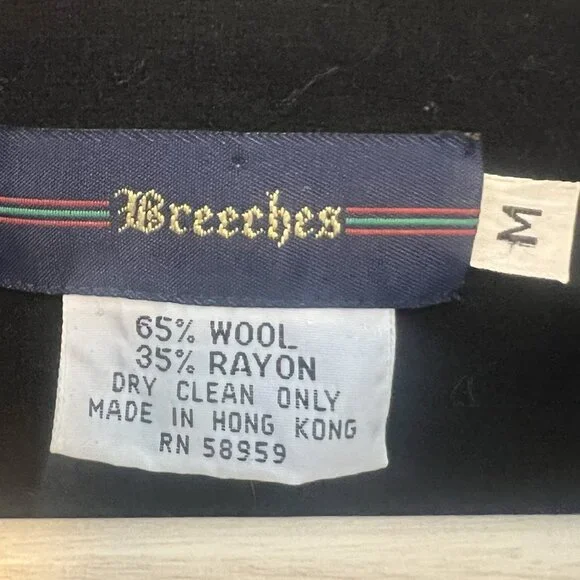 Breeches Women’s Wool Blend Vintage Jackets Médium Size Black Embroidery - Picture 3 of 10